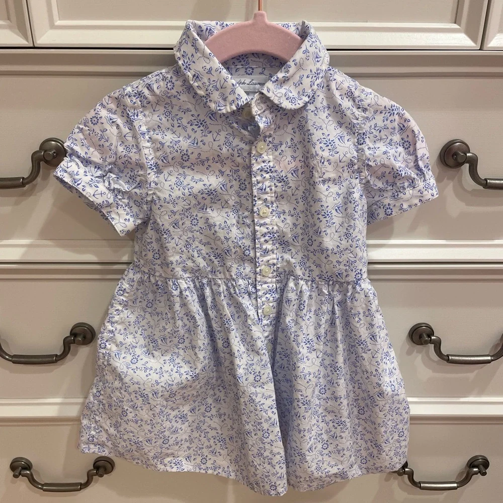 Baby girl Ralph Lauren floral dress with diaper cover